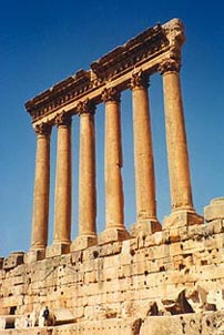 Baalbek,Temple of Jupiter over  Phoenician walls