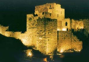 Castle, Byblos at night