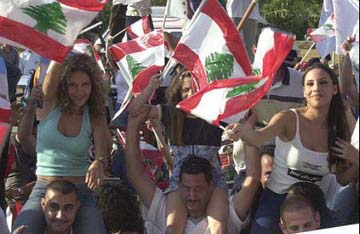 Lebanese against Syrian occupation of Lebnaon